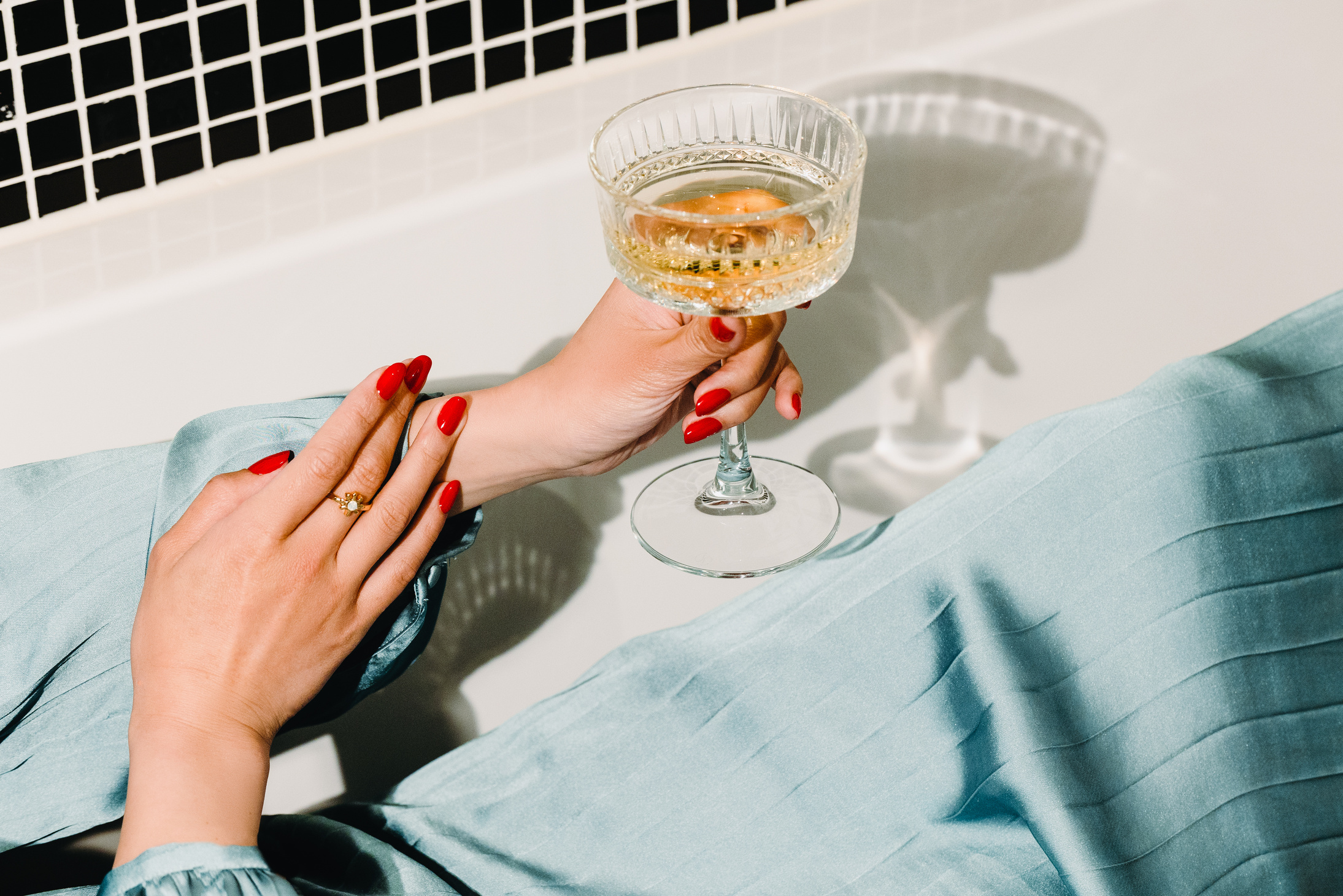 Neo-Opulence Elegant Person Holding a Drink